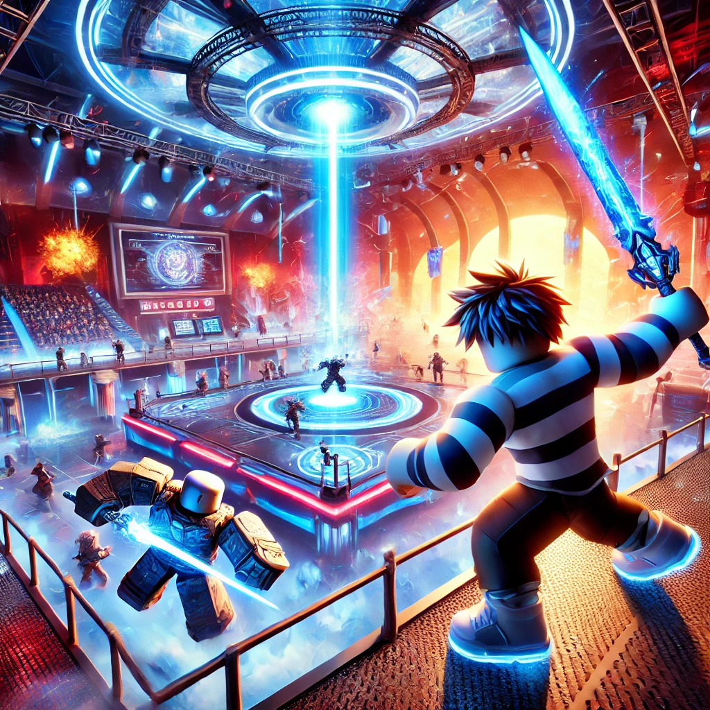 PVP arena Roblox style digital illustration